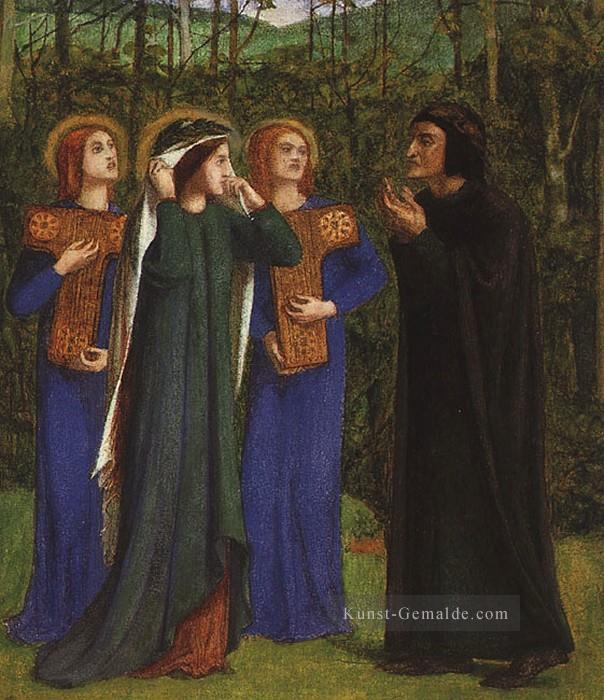 die Sitzung von Dante und Beatrice im Paradies Präraffaeliten Bruderschaft Dante Gabriel Rossetti Ölgemälde